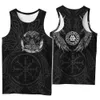 Herrtankstoppar viking symbol tatuering raven 3d tryckt män skjorta väst hajuku mode ärmlös t-shirt sommar streetwear unisex tank tops 230412