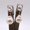 Dangle Chandelier Vintage Women's Earrings Natural White Baroque Pearl Pendant Gold Earrings Water Drop Pearl Short Earrings Gifts for Mom 230413
