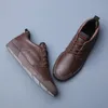 Klänningskor Spring Autumn Fashion Men Lace Up Leather Casual Trend Shoe Cool Loafers Flats Designer High Quality 231113