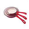 Pans 16cm 20cm 25cm Enamel Cast Iron Skillet With Long Handle Non-stick Frying Pan 3pcs Cookware Set