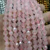 Loose Gemstones Faceted Rose Quartz Stone Beads Natural Gemstone DIY Spacer For Jewelry Making Strand 15" Wholesale !