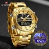 Other Watches Luxury Brand NAVIFORCE Digital Sport Watch For Men Steel Waterproof Chronograph Clock Fashion Luminous Quartz Wrist watches Man 231113