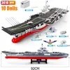 Diecast Model SEMBO Shandong Aircrafted Modular Building Blocks Military Navy Battleship Bricks WW2 Soldiers Weapon Kid Toys 231110