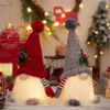 Poupée de noël elfe Gnome avec lumière LED, décorations de noël, chapeau tricoté nain, lueur Rudolf, cadeaux du nouvel an