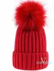 moda inverno cappello lavorato a maglia cappello di pelliccia reale donne addensare berretti procione pompon tenere al caldo cappelli ragazza snapback pompon beanie cappelli