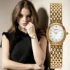 女性の時計バーニーゴールデン女性腕時計スモールダイヤルレディースゴールドウォッチブレスレットウォータープルーフクォーツウォッチコンパクトスタイリッシュな高級レディースウォッチ231102