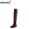 Boots Women Boots Autumn Winter Leopard Height Increasing Boots Casual High Quality Flat Fold Over the Knee Thigh High Long Boots AA230412