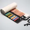 Gaten canvas potloodkisten voor esthetische schoolbenodigdheden briefpapier organisator eenvoudige solide kleurenzak