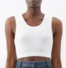 Zbiorniki damskie Camis Anagram-Embram-Embroided Cotton-Blend Tank Shorts Designer T SHIRTS Joga Suit Knitted Fitness Sports Bra Mini Femme Crope;