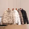 Winter Lightweight Short Down Filling Jacket Loose Fit Pocket Buttons Warm Pocket Female Simple Quilted Puffer Coat