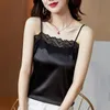 Camisoles Tanks Summer With Lace Silk Cami For Women Spaghetti Strap Top Tank Ladies Tops White Camisole Basic Tops Women XXXL 230413