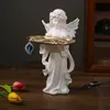 Dekorativa föremål Figurer Angel Staty med Tray Cute Fairy Harts Figurin Desktop Storage Ornament Vestibule Office vardagsrum Dekoration Heminredning 231113