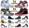 Jumpman 1 농구화 남자 1S University Blue Hyper Royal Patent Panda Og Dark Mocha Bred Shadow Unc Smark Grey 여성 스포츠 스니커 트레이너 유로 크기 36-46