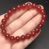 Pulseras de eslabones de 10mm, pulsera de cuarzo de fresa Natural, dijes hechos a mano, brazalete de energía de la fortuna, joyería Mineral para mujer, regalo, 1 Uds.