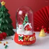 Luzes noturnas LED Papai Noel Claus Snowman Glass Capa Música Light Christmas 2023 Ano Sala de Sala Ambiente Decoração de Crianças Presente