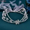 Hair Clips TOPQUEEN Wedding Taira Rhinestone Bridal Headband Accessories Bride Headpiece For Party Bridesmaid Gift HP554