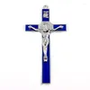 Naszyjniki wiszące nocne światło krople olej chrześcijańska wisząca Jezus Noctilucent Cross Church Crucifix Ornament Sacrament Rood Catholi