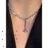 Ff 22 Nuova alta edizione Western Empress Dowager Zircone Acqua Collana con diamanti Bracciale Feel Light Collare a catena femminile