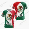 Heren t shirts heren Mexico vlag T-shirt casual wapenschild 3D bedrukt voor mannen korte mouw koele patriottische shirt kleding
