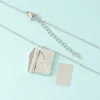 Ketens 10 stks/lot spiegel Poolse roestvrijstalen afneembare envelop hanger Creative Love Letter ketting