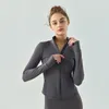 Luluwomen With Logo Warm Thickened Sports Jacket Yoga Wear Long-sleeved Running Fitness Top