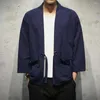 Men's Jackets Men Spring Shirt Lace Up Open Stitch Kimono Jacket Sun Protection Long Sleeves Coat Casual Japanese Style Loose