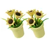 Fleurs décoratives 2 pièces accessoires de bureau Mini plantes en pot centres de table Tables tournesol ornement Miniature maison décorations jouet