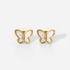 Stud Earrings 1 Pair Stainless Steel Women Insect Shape Ear Portable Decorative Replacement Electroplated Dating Earring