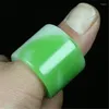 Cluster Rings Natural Jasper Ring Green Fine Jewelry Men China Hand Carving Fashion Amulet Women Gifts Thumb Charm Jadeite