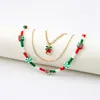 Christmas necklace cartoon Santa Claus snowflake Christmas tree multi-layer beaded necklace