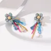 Dingle örhängen stil målade blomkedja damer strand tofs hänge mode färgglada smycken