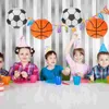 Bougeoirs lanternes en papier de football, créatif, basket-ball, sport, artisanat, pendentif de fête à thème en fer