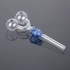 5.5インチヘンディスカルガラスパイプミニパイプオイルバーナーダブルバーナーパイプPyrex Heady Glass Smoking Pipes SW29