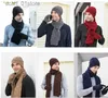 Hats Scarves Sets 2020 bonnets chapeau écharpe Gs ensemble 3 pièces hiver tricoté épais chaud C femmes hommes solide rétro bonnet chapeau doux écran tactile GsL231113