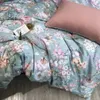 침구 세트 Svetanya 꽃 조류 잠자리 100% 새틴 이집트면 침구 세트 Queen King Size Bedlinens 장착 시트 이불 커버 세트 230412