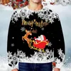 Heren Hoodies Kerstmis Grafische truien Kerstman Sweetshirts Navidad Jumper Baggy Hood Sneeuwvlok Rood Vrije tijd Viering Sudaderas