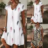 Blusas de mujer para mujer verano estampado floral manga corta casual swing camiseta vestido sin mangas ropa para mujeres