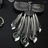 Pendant Necklaces HX Style Classic Wild Taijiao Chain Flying Eagle Domineering Kaohsiung Feather Retro Trendy Male Car For Men Man