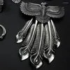 Anhänger Halsketten HX Stil Klassische Wilde Taijiao Kette Fliegender Adler Dominierende Kaohsiung Feder Retro Trendy Männliches Auto Für Männer Mann