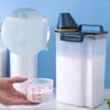 Förvaringsflaskor lber 2x pulverlåda plast kök risfack korn behållare tvättmedel fodral med munnen