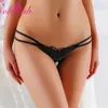 Atacado senhora calcinha de renda pérola calcinha crotchless lingerie erótica tangas e g string sexy para mulher