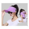 Summer Woman Sun Hats High Quality Empty Top Hat Anti-Uv Sunbonnets Ladies Girls Outdoor Sports Adjustable Cap Nice Visors Ship Drop D Dhfwk