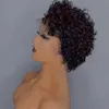 Hair Wigs Pixie Cut Short Curly Wig Lace Front Human Brazilian Remy 6 Inch Preplucked with Baby 250% Density 230413