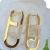 Designer Silver Letter Orecchini per le lettere per donna Diamonds Orecchie d'oro Orecchini di lusso Orecchini di lusso Women Woop Earrings 22077150405