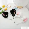 Autres accessoires de mode Beautif Mascarade Halloween Cat Ears Headwear Cosplay Ear Party Costume Bell Bandeau Accessoires de cheveuxcospl Dhgqh