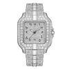 Montres-bracelets 2023 Missfox Luxe Gold Montre Hommes Date Automatique Mode Étanche Horloges Hip Hop Plein Glacé Diamant Quartz Montres-bracelets