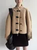 Женская кожаная двойная стильная женская замшевая дизайнерская куртка 2023, осенне-зимняя женская однобортная верхняя одежда, кардиган, топ