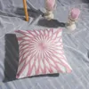 Almohada pilmandú cubierta geométrica floral rosa 45x45cm bordado de algodón 18x18 pulgadas suave acogedor para sala de estar