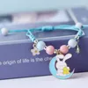 Charm Bracelets Fashion Cute Cartoon Weave Rope Bracelet Star Moon Adjustable For Women Friendship Pretty Jewelry Gifts