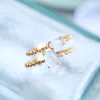 Cluster Rings LAMOON For Women Semi-precious Aquamarine 925 Sterling Silver Ring Light Gold Plated Handmade Bijoux Gift RI017